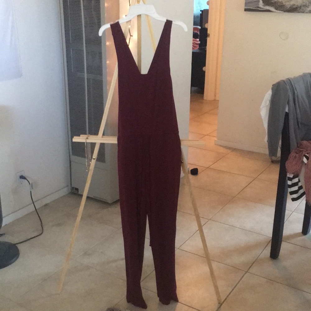 Maroon pants romper